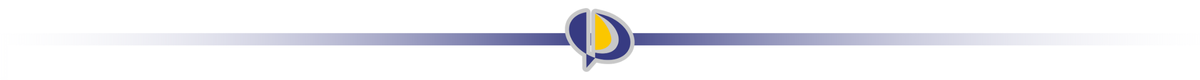 Obraz przedstawia logo z literą \'Q\' w kolorze niebieskim i żółtym, umieszczone na tle poziomej linii w odcieniach niebieskiego i fioletowego.