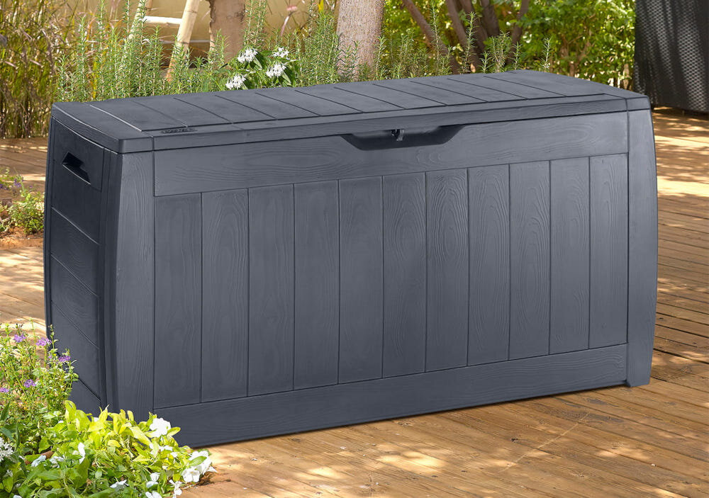 Skrzynia ogrodowa KETER Hollywood odporność na skrajne warunki atmosferyczne kolor się nie odbarwia wysoka wytrzymałość stelażu