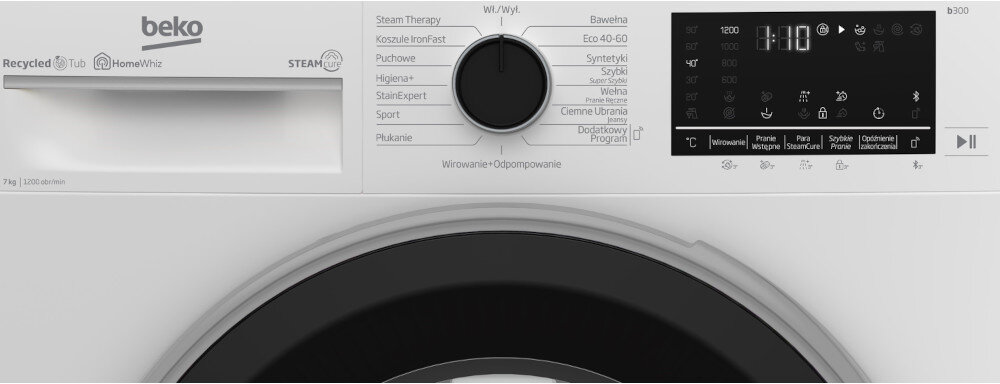 PRALKA BEKO B3WFU57215WPB Wyświetlacz sterowanie komfort