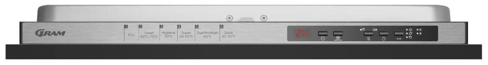 GRAM zmywarka panel zewnętrzny drzwi urządzenie prosta wygodna obsługa czytelne symbole