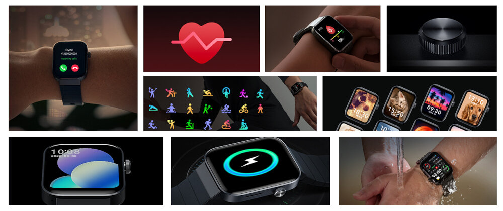 Smartwatch mibro T1 Czarny ekran bateria czujniki zdrowie sport pasek ładowanie pojemność rozdzielczość łączność sterowanie krew puls rozmowy smartfon aplikacja