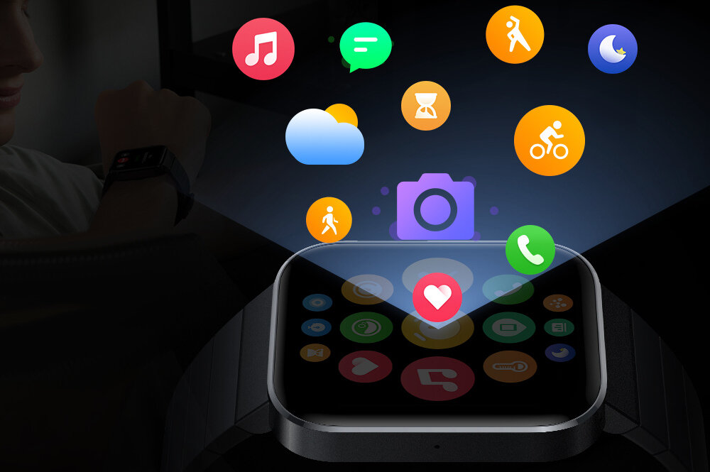 Smartwatch mibro T1 Czarny ekran bateria czujniki zdrowie sport pasek ładowanie pojemność rozdzielczość łączność sterowanie krew puls rozmowy smartfon aplikacja