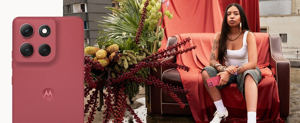 Smartfon MOTOROLA Moto G86 plecki i przykładowe zdjęcie Aparat główny 50 Mpx optyczna stabilizacja obrazu (OIS) Sony LYTIA 600 Quad Pixel 