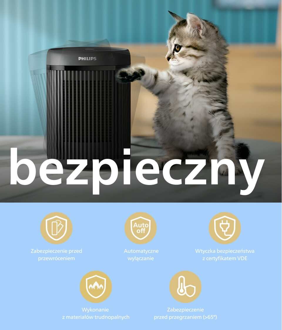 Bezpieczne użytkowanie grzejnika dzięki 5 funkcjom