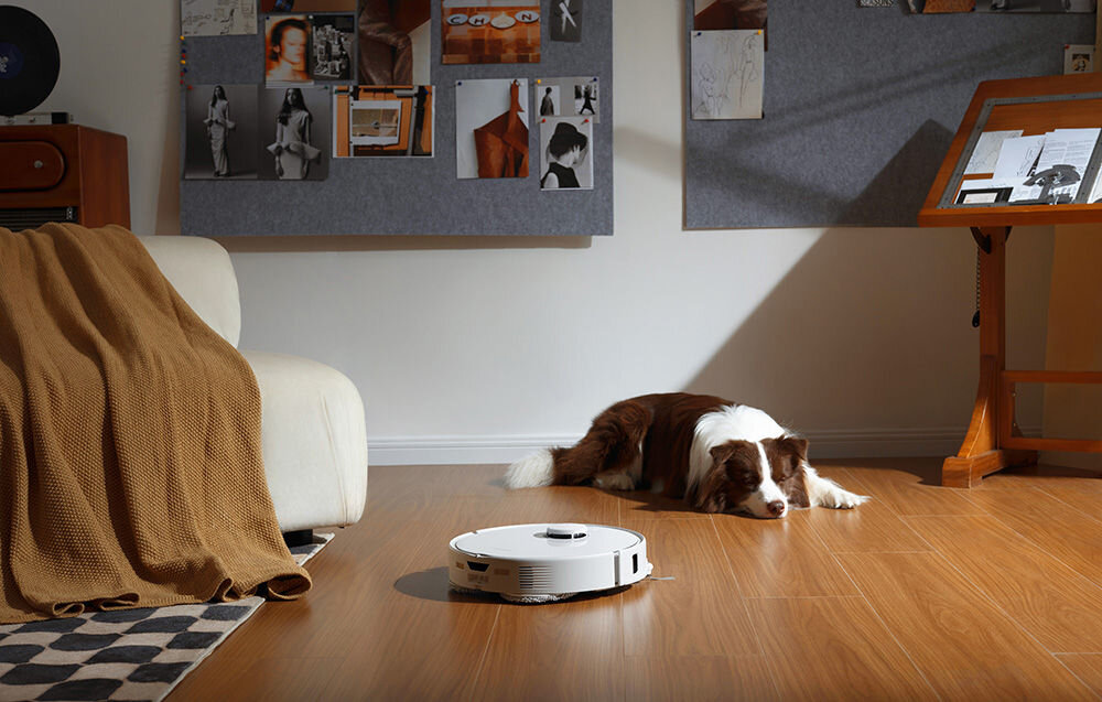 Robot sprzątający ROBOROCK Qrevo Curv 5A1 Omijanie przeszkód System Reactive AI kamera RGB technologia Structured Light przeszkody wysokość wykrywa i omija przewody funkcja wykrywania zwierząt funkcja Video Call