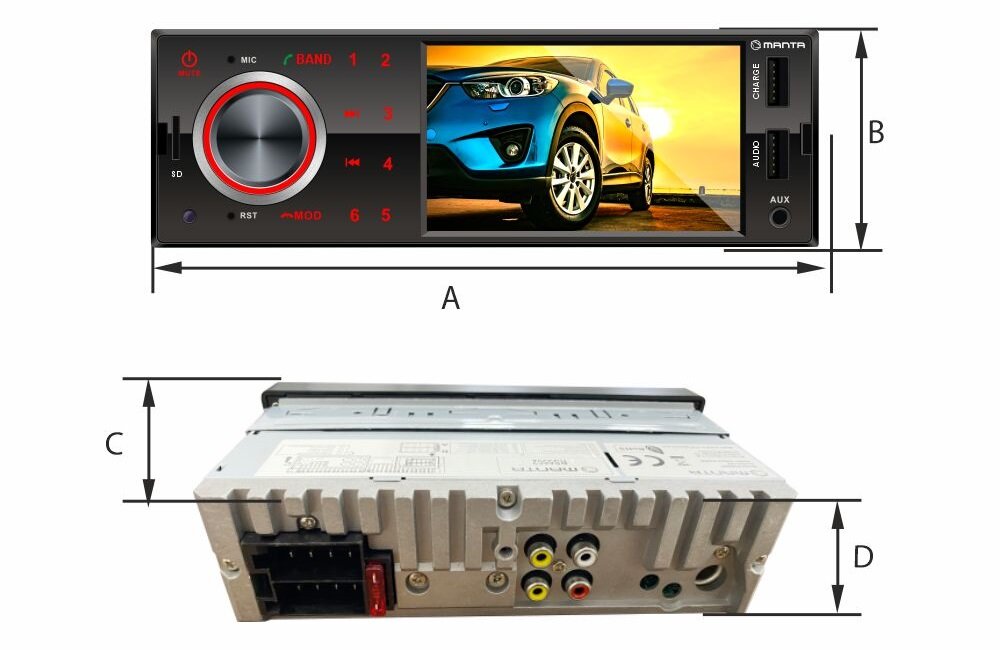 Radio samochodowe MANTA RS5502 Toronto II - Kompaktowe wymiary