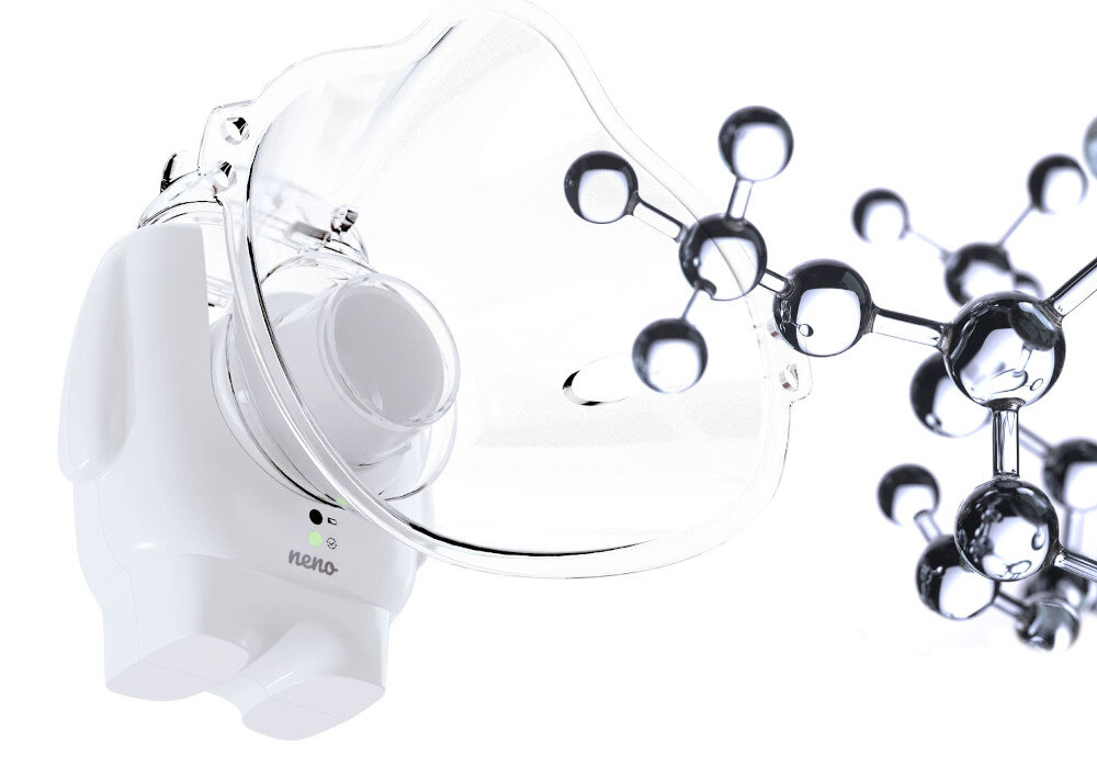 Inhalator nebulizator ultradźwiękowy NENO Atemo zdjęcie lifestyle Skuteczna nebulizacja drobne cząsteczki aerozolu o wielkości MMAD 5 μm