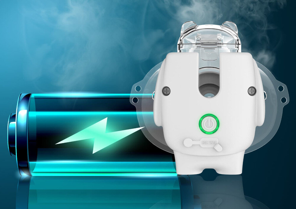 Inhalator nebulizator ultradźwiękowy NENO Atemo zdjęcie lifestyle Wydajny akumulator litowy do 2,5 godziny pracy 