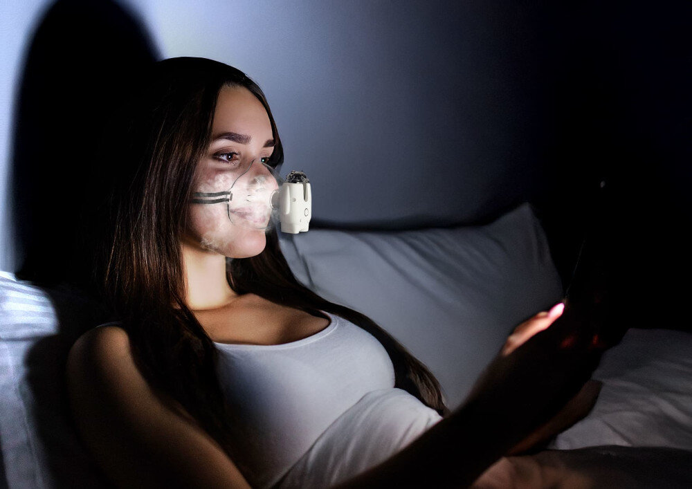 Inhalator nebulizator ultradźwiękowy NENO Atemo zdjęcie lifestyle cicha praca