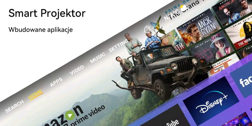 Projektor MANTA MultiVision Pro smart aplikacje projektor filmy