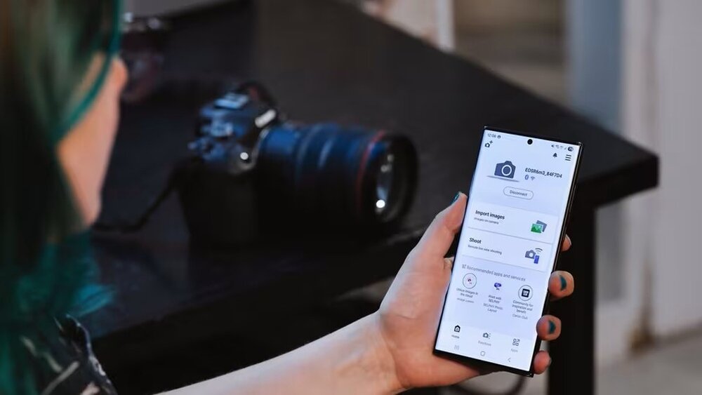 Aparat CANON EOS R6 Mark III łączność Wi-Fi 5 GHz Bluetooth 5.1 szybkie udostępnianie
