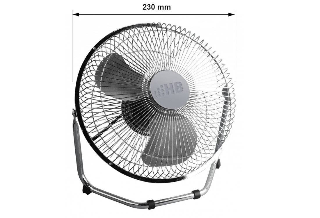 Wentylator HB AC 2320S Łatwa obsługa 3-stopniowa regulacja prędkości wydajność Regulacja położenia głowicy w zakresie 200° precyzja mechaniczne sterowanie przyciskami Średnica śmigła