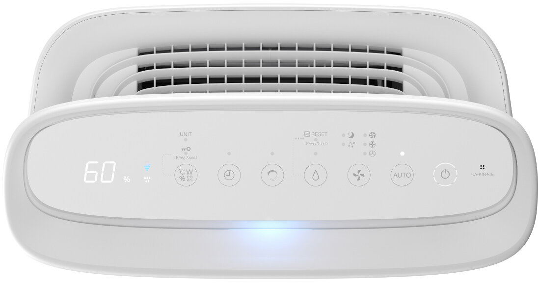 Oczyszczacz powietrza SHARP UA-KIN40E-W zestaw czujnikow zawartosc czasteczek PM 2.5