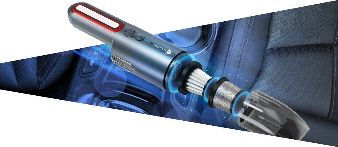 Odkurzacz reczny NAVITEL CL 100 Szary Filtracja HEPA przezroczysty pojemnik na odpady