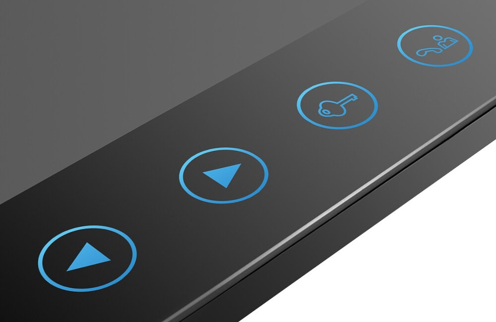 Wideodomofon EURA VDP-55A3 Czarny pamiec na 100 zdjec dwa wejscia sterowanie ryglem elektromagnetycznym stale podswietlenie dotykowych przyciskowi funkcyjnych