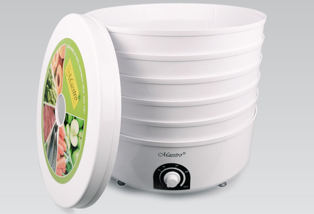 Suszarka do grzybów MAESTRO MR-766 łatwość obsługi  Ergonomiczna budowa mechaniczne sterowanie Długość przewodu swoboda