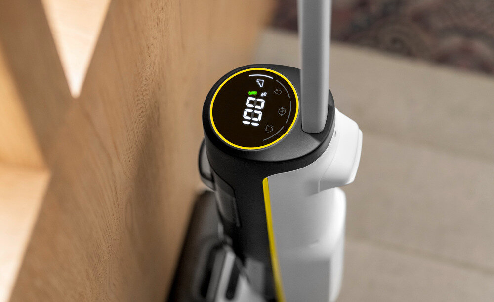 ODKURZACZ PIONOWY MOPUJĄCY KARCHER FCV 4 EXTRA+ EU 1.056-134. Łatwa obsługa Czytelny wyświetlacz LED automatyczne dostosowanie parametrów Funkcja samooczyszczania