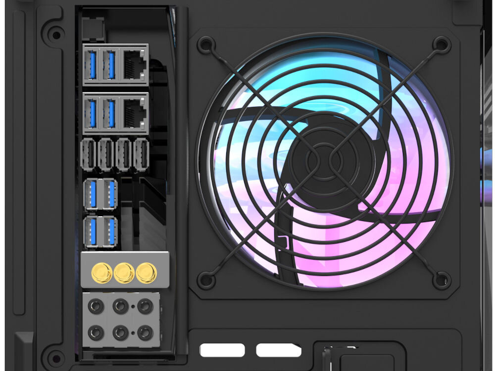 Obudowa DARKFLASH DS900 AIR Czarny + 6 wentylatorów ARGB porty złącza podłączenie filtry przeciwkurzowe