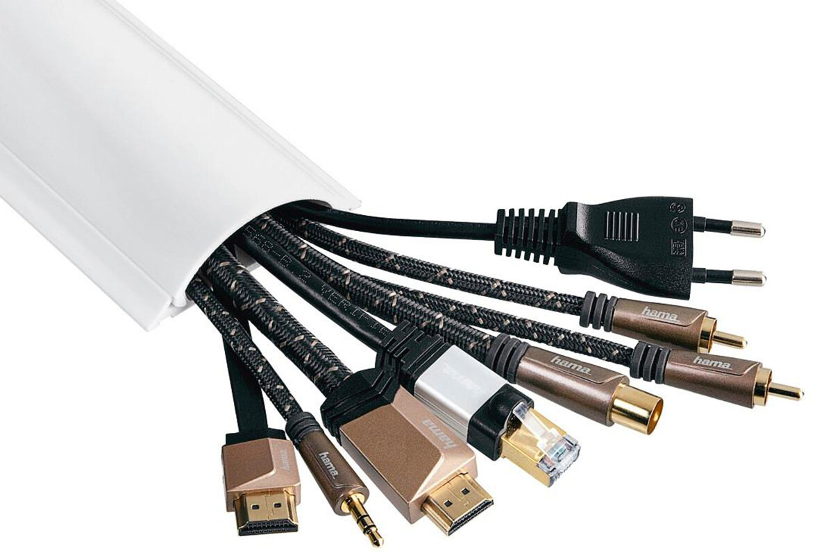 Maskownica do kabli HAMA do 8 kabli zasilające, sieciowe, wideo, audio, czy antenowe 7 x 100 x 2,1 cm