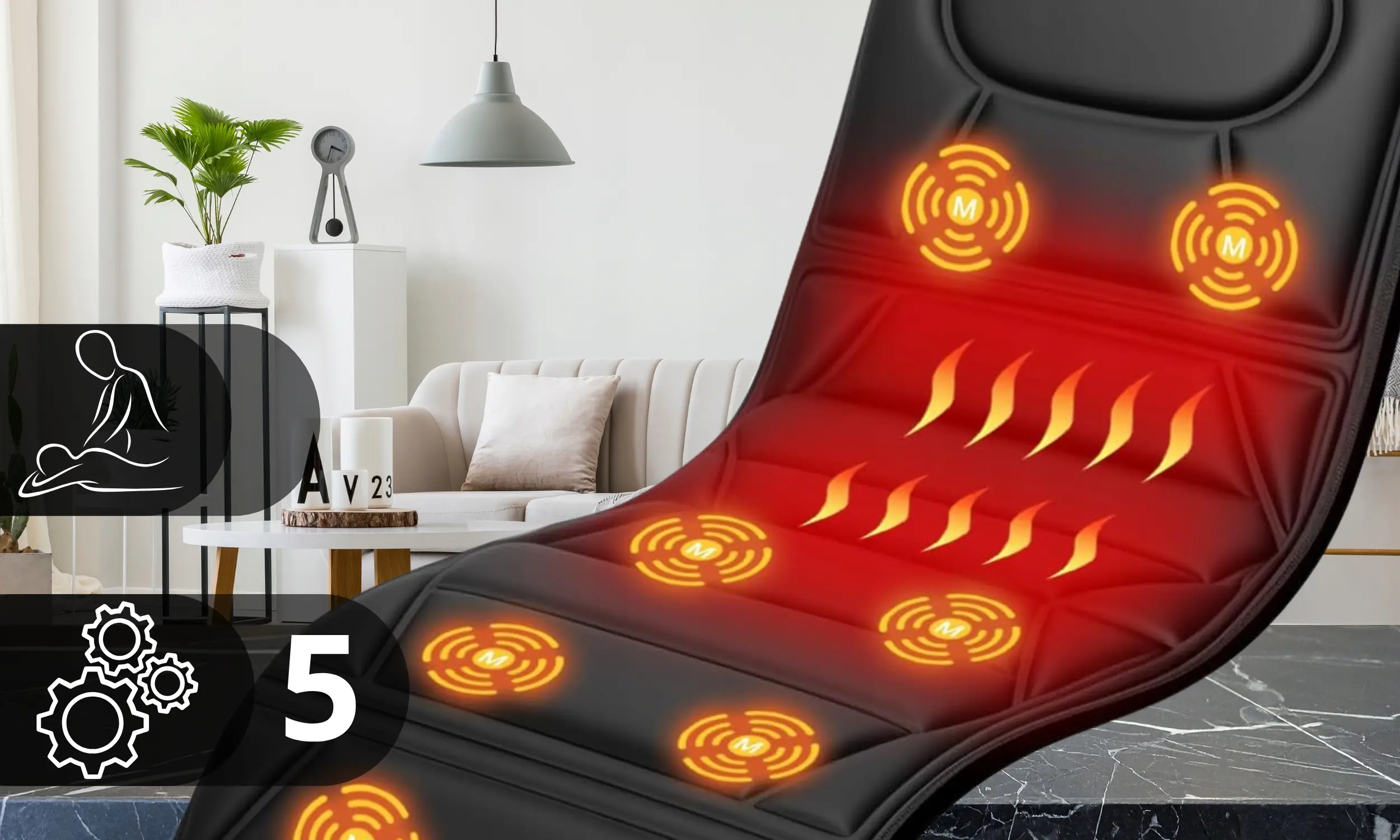 Strefa grzania w odcinku lędźwiowym na macie HeatMat Warmener