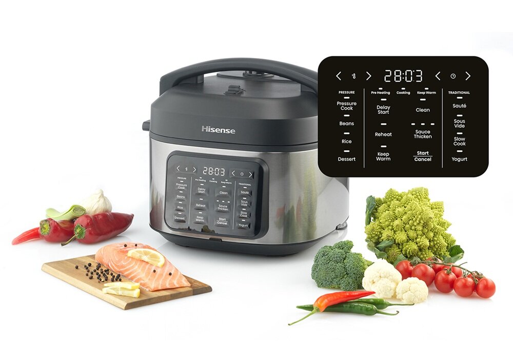 Multicooker HISENSE HMC6SBK tryby dopasowane do potrzeb, zastepuje kilka urzadzeń jednocześnie, oszczędność miejsca, zachowanie smaku i wartości odżywczych
