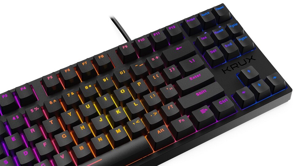 Klawiatura KRUX Atax Pro RGB Outemu - pełna wygoda podczas gry standardowy układ klawiszy