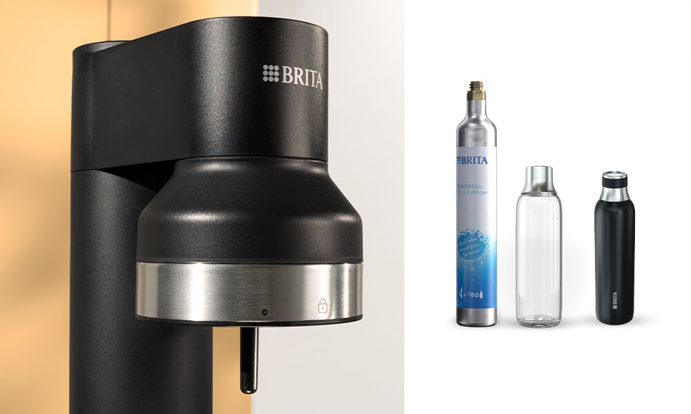 Saturator BRITA Sodatrio Czarny zestaw elementy