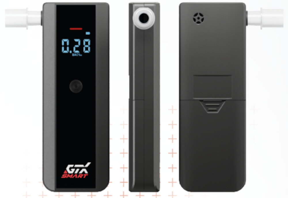 Alkomat GTX Smart Funkcje dla wygody i bezpieczeństwa Automatyczna weryfikacja sensora czujnik przepływu powietrza Kontrola poziomu baterii informacja dioda LED  sygnalizacja wygoda komfort