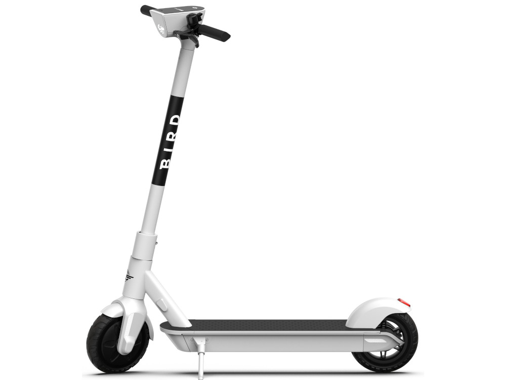 Hulajnoga elektryczna BIRD One Biały zgodna z 31 oddzielnymi certyfikatami bezpieczeństwa i jakości biały kolor dla osób dorosłych nowoczesny design waga