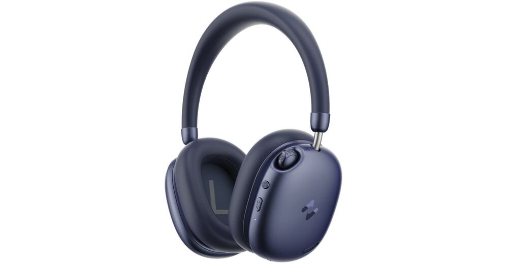 Słuchawki nauszne HAVIT Space S1 ANC jack 3.5 mm tryb przewodowy, słuchawki nauszne po skosie na białym tle