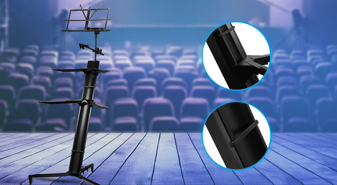 Statyw klawiszowy MUSICMATE MM-A10-B uchwyty montaż bez narzędzi