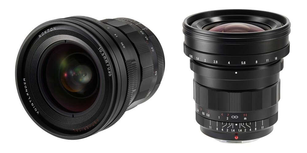 Obiektyw szerokokątny Nokton 10,5 mm f/0,95 MFT z dwóch perspektyw filtry o średnicy 72 mm