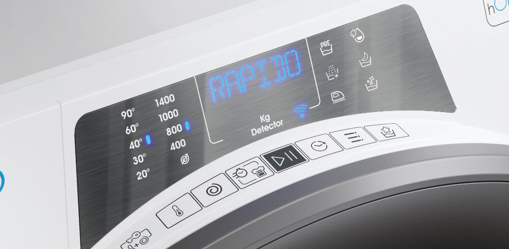 Pralka CANDY RP4 476BWMR8-S Wyświetlacz funkcje ustawienia programy intuicyjny prosty język polski