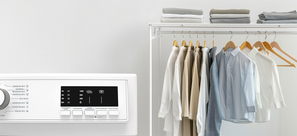 PRALKA SHARP ES-HFM6103WD 6KG 1000OBR opóźnienie startu planowanie czas godzina łatwe prasowanie bez zagnieceń