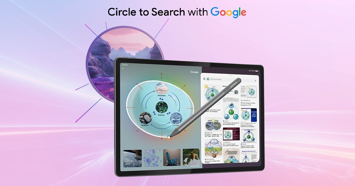 Tablet LENOVO IdeaTab Plus funkcja Circle to Search Google wyszukiwanie gestem