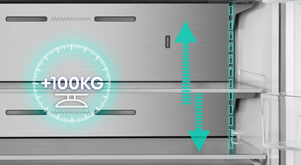 LODÓWKA HISENSE RQ760N4SBFE półki szkło hartowane wytrzymałe wysoka jakość