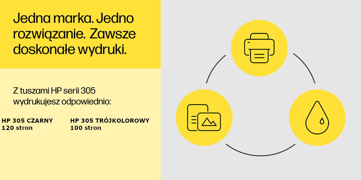 Tusz HP 305 Instant Ink Kolorowy 2 ml 3YM60AE oryginalny niezawodność intensywne kolory długotrwałe rezultaty idealnie dopasowany do konkretnego modelu drukarki 
					wydruki odporne na blaknięcie odpowiedzialna produkcja opakowania wykonane z materiałów nadających się do recyklinu
					wydajność na poziomie do 120 stron dla wkładu czarnego oraz do 100 stron dla tuszu trójkolorowego