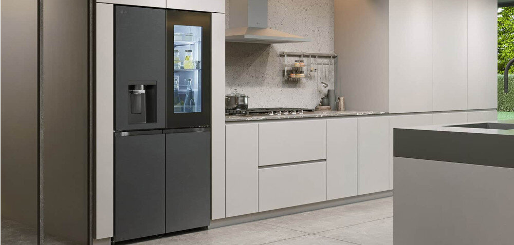 LODÓWKA LG GMG960EVJE MULTI DOOR 179CM CZARNY MAT PODAJNIK WODY drzwi InstaView szklany panel dwukrotne stuknięcie zawartość bez otwierania