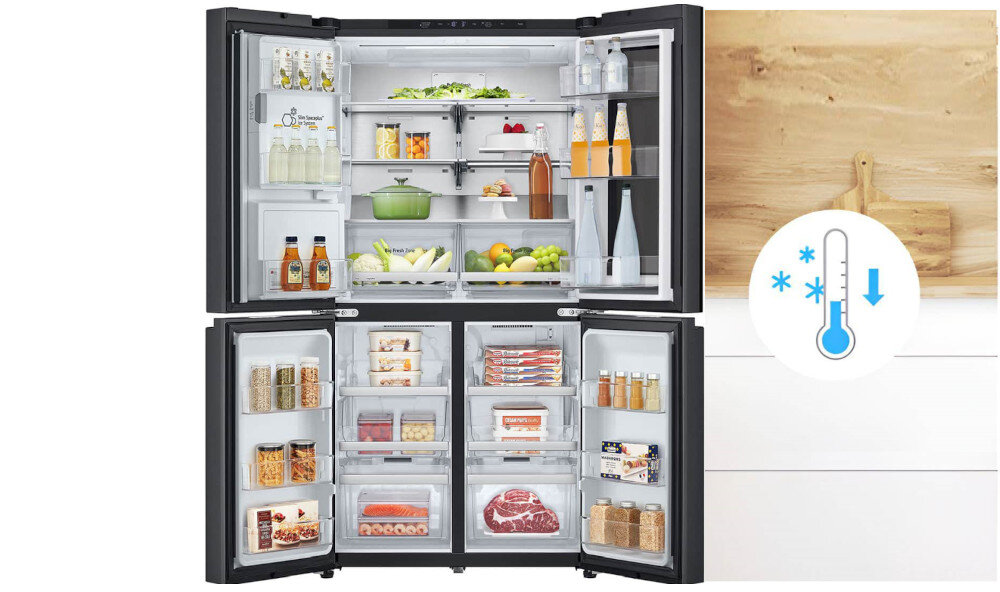 LODÓWKA LG GMG960EVJE MULTI DOOR 179CM CZARNY MAT PODAJNIK WODY analiza użytkowanie system Smart Fresh Air