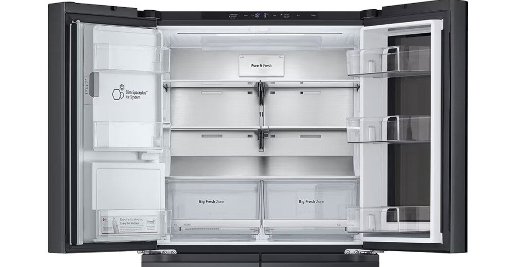 LODÓWKA LG GMG960EVJE MULTI DOOR 179CM CZARNY MAT PODAJNIK WODY wysuwane półki wygoda praktyczne rozwiązanie