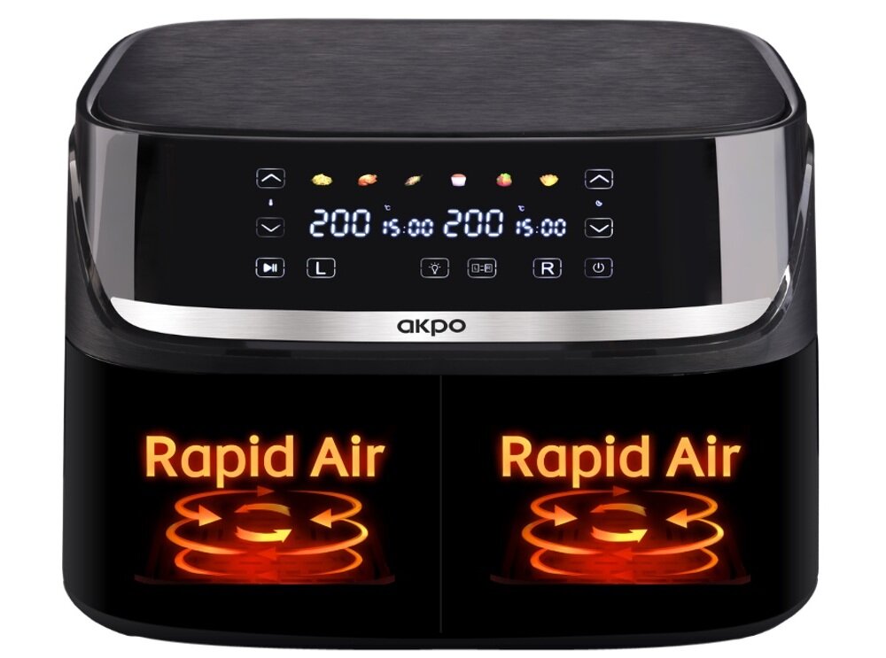 Air Fryer Frytkownica beztłuszczowa AKPO ABF 900CY zaawansowana technologia rapid air, cyrkulacja gorącego powietrza, równomierne pieczenie