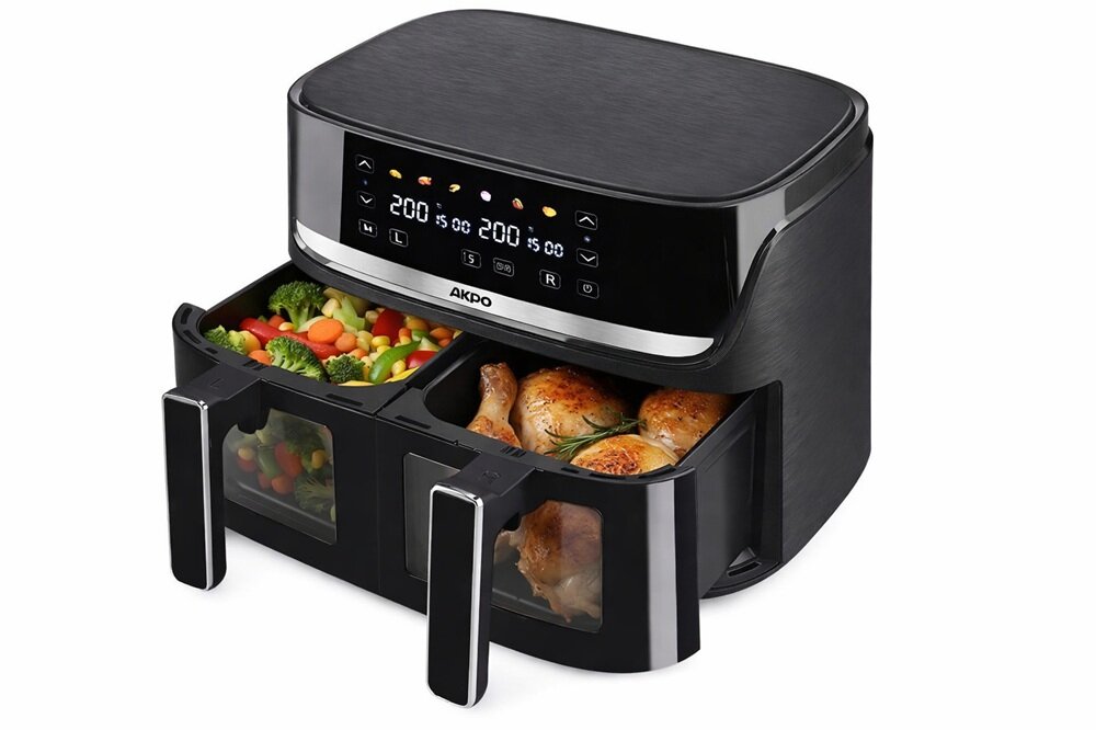 Air Fryer Frytkownica beztłuszczowa AKPO ABF 900CY bezpieczeństwo, komfort, swobodne wysuwanie szuflad