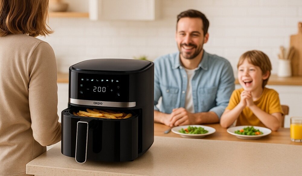 Air Fryer Frytkownica beztłuszczowa AKPO ABF 650CY elegancja, styl, smukła sylwetka, minimalistyczna kolorystyka
