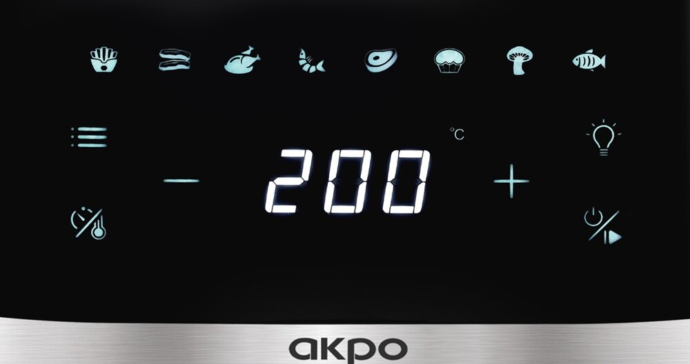 Air Fryer Frytkownica beztłuszczowa AKPO ABF 650CY czytelny panel dotykowy, łatwe sterowanie, ustawienie temperatury, czasu