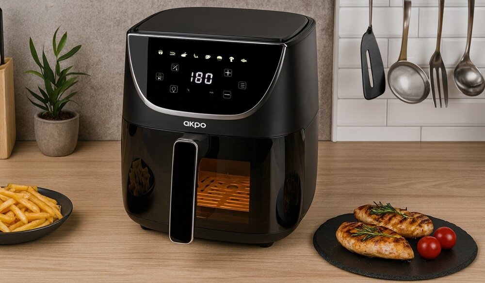 Air Fryer Frytkownica beztłuszczowa AKPO ABF 630CY elegancja, styl, smukła sylwetka, minimalistyczna kolorystyka