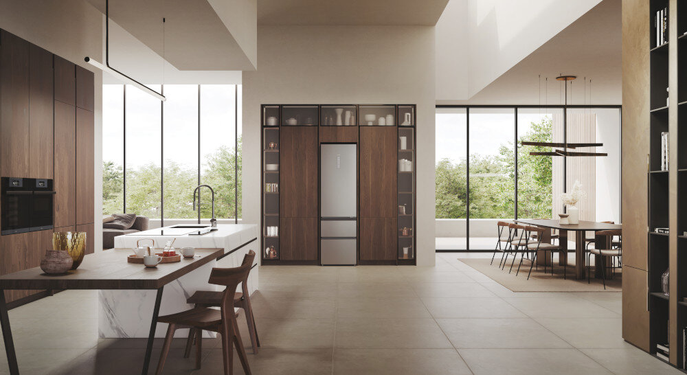 LODÓWKA HAIER HTW7620ANMG3D szuflada My Zone Pro regulacja temperatury od 0°C do 5°C owoce morza mięso ryby szybkie chlodzenie mrożenie Humidity Zone zachowanie świeżości smaku wartości odżywczych HCS Humidity Control System membrana włókna roślinne zachowanie wilgotności 90% wygodny dostęp do zamrażalnika szuflady Easy Access wykorzystanie przestrzeni system prowadnic kółek wytrzymałe trwałe testy niezawodność zdalna obsługa urządzenia Aplikacja hOn sterowanie smartfonem szereg wyjątkowych funkcji System antybakteryjny ABT Pro eliminacja bakterii zarazków zachowanie higieny bez zanieczyszczeń ochrona ochrona żywności usuwanie zapachów pleśni rozkładanie bakterii Półki z bezpiecznego hartowanego szkła łatwe utrzymanie czystości możliwość złożenia półki Elastyczne wnętrze balkoniki dopasowanie układu lepsza organizacja przestrzeni łatwy dostęp zachowanie porządku Tryb wakacyjny funkcje Super-Cool i Super-Freeze Wszystko pod kontrolą panel dotykowy regulacja temperatury intuicyjna precyzyjna bez otwierania drzwi design wyświetlacz cyfrowy łatwa obsługa elegancki styl Styl i funkcjonalność elegancki design wysoka jakość materiałów podnoszenike komfortu dwie niezależne szuflady  30% bardziej ekologiczna Dwie osobne szuflady lepsza organizacja większa efektywność testy producenta certyfikacja chłodzenie mniejsze wahania temperatury mniejsze zużycie energii Dyskretna praca urządzenia cicha bez zakłócania spokoju bez hałasu 35 dB elegancja komfort Imponująca pojemność wnętrze dla dużych rodzin przestronne wnętrze szuflady półki warzywa owoce zapasy żywności nigdy więcej szronu Total No Frost zapobiega powstawaniu szronu lodu bez mieszania się zapachów zachowanie świeżości na dłużej DayLight LED tylne oświetlenie widoczność światło jasne wnętrze większy komfort najwyższa klasa energetyczna A Energooszczędność korzyści ekonomiczne dbałość o środowisko ekologiczna lodówka