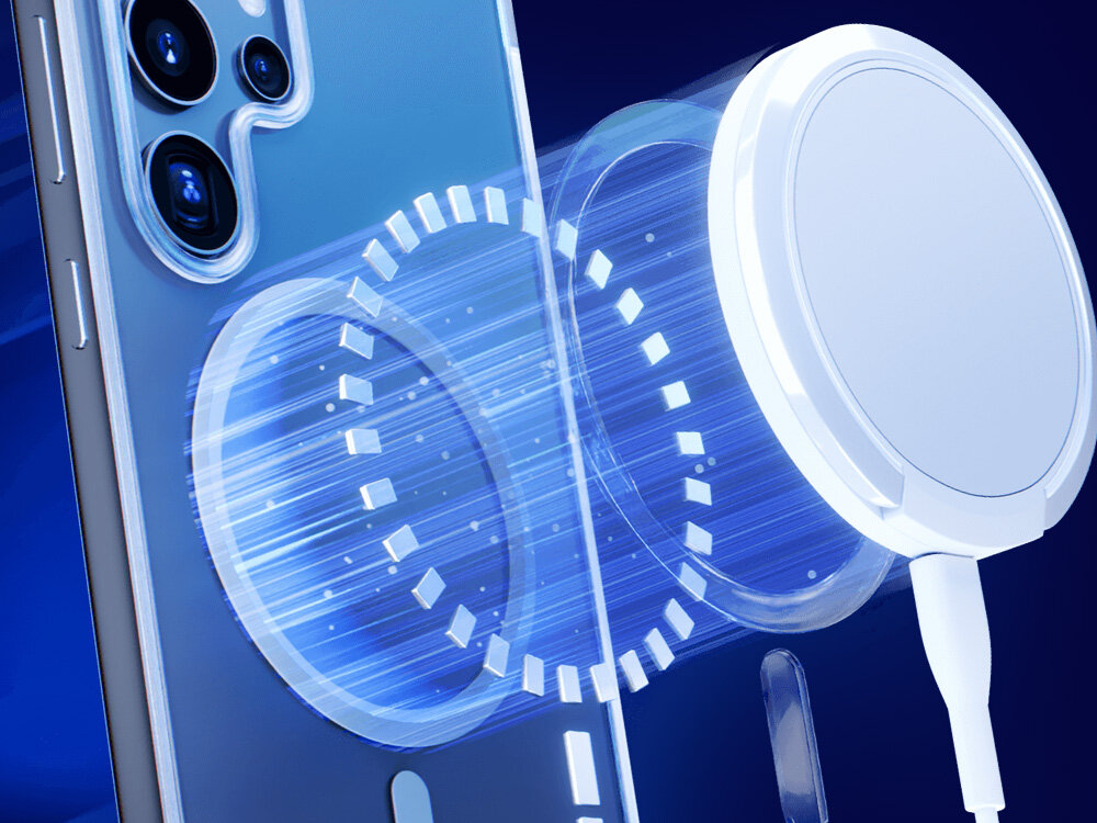 Etui 3MK Just20g MagCase do Apple iPhone 17 Pro Transparentny szybkie łączenie magnetyczne, łatwy dostep do portów, nie ślizga się, bezpieczeństwo