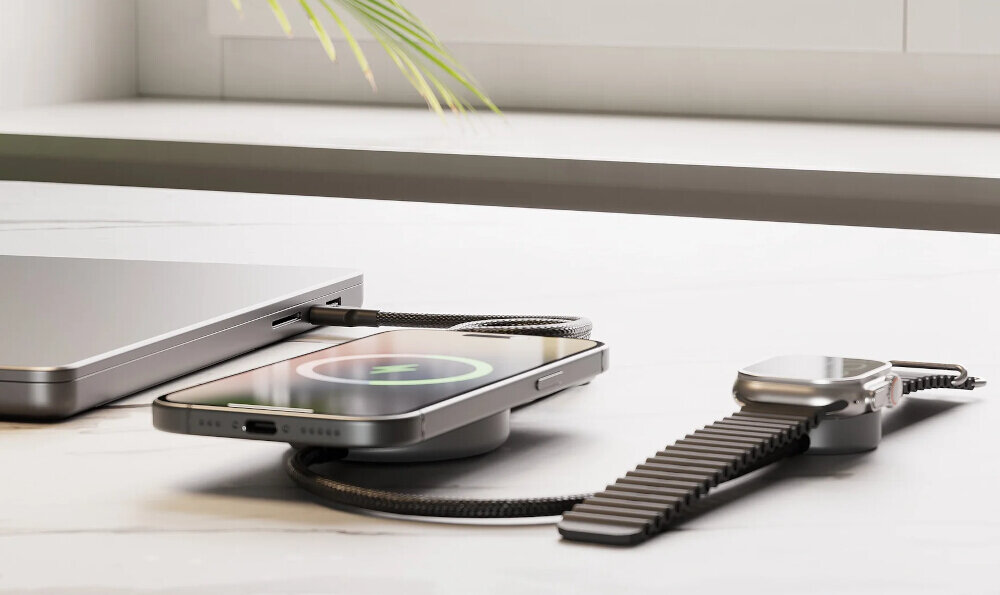ładowarka 2w1 iPhone Apple Watch jednoczesne ładowanie bezprzewodowe