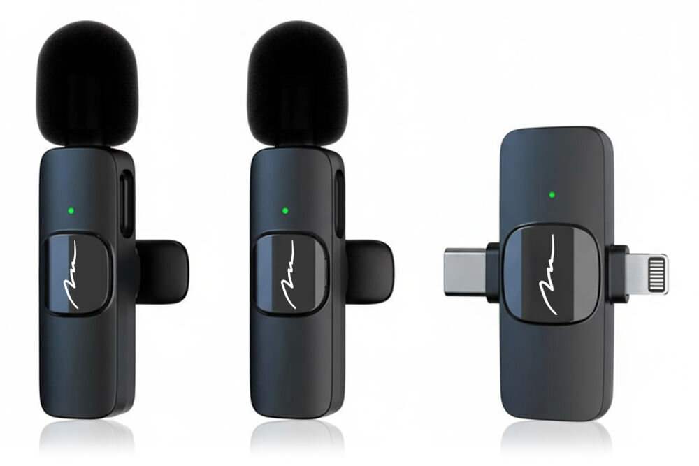 System bezprzewodowy MEDIA-TECH MT416 Zestaw dwóch nadajników mikrofonowych MT416 i uniwersalny odbiornik ze złączami USB-C oraz Lightning