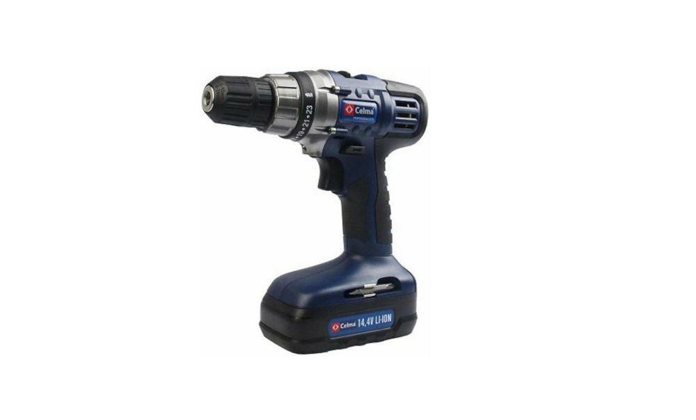CELMA-PROFESSIONAL wiertarko-wkrętarka narzędzie prace wiercenie wkręcanie majsterkowicz dom ogród kształt przekładnia wydajna elektroniczny hamulec kontrola moment obrotowy sygnalizacja dioda zielona ładowarka sieć czerwona